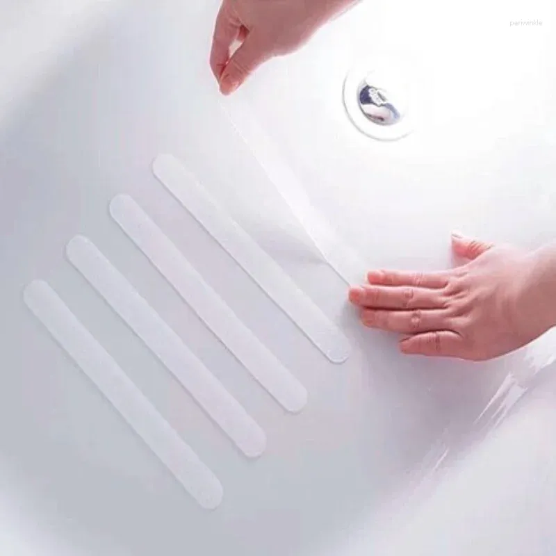 Tapetes de banho 6-12pcs Anti-deslizamento adesivos de chuveiro transparentes banheira de banheira auto-adesiva tiras de segurança de segurança longa circular ondulada