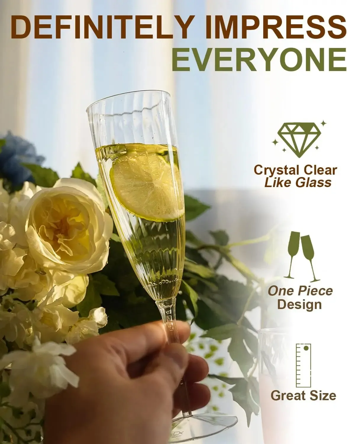 Plast champagne flöjter 36 st tydliga engångsvinglasögon återanvändbara cocktailkoppar för hemmet dagliga liv fest 240408