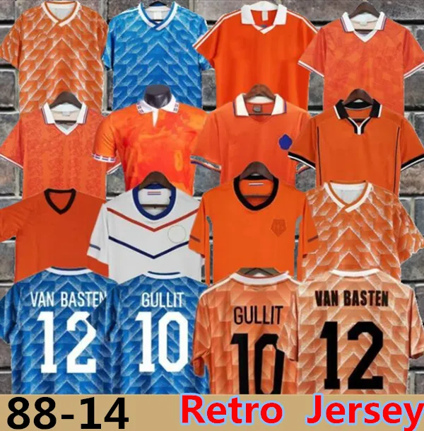 Retro Classic 1988 1996 1998 2000 2002 2008 2014 Jerseys de futebol de manga longa Sneijder Robben V.Persie Bergkamp Cruyff Gullit van Basten V.Nistelrooy Futebol camisa