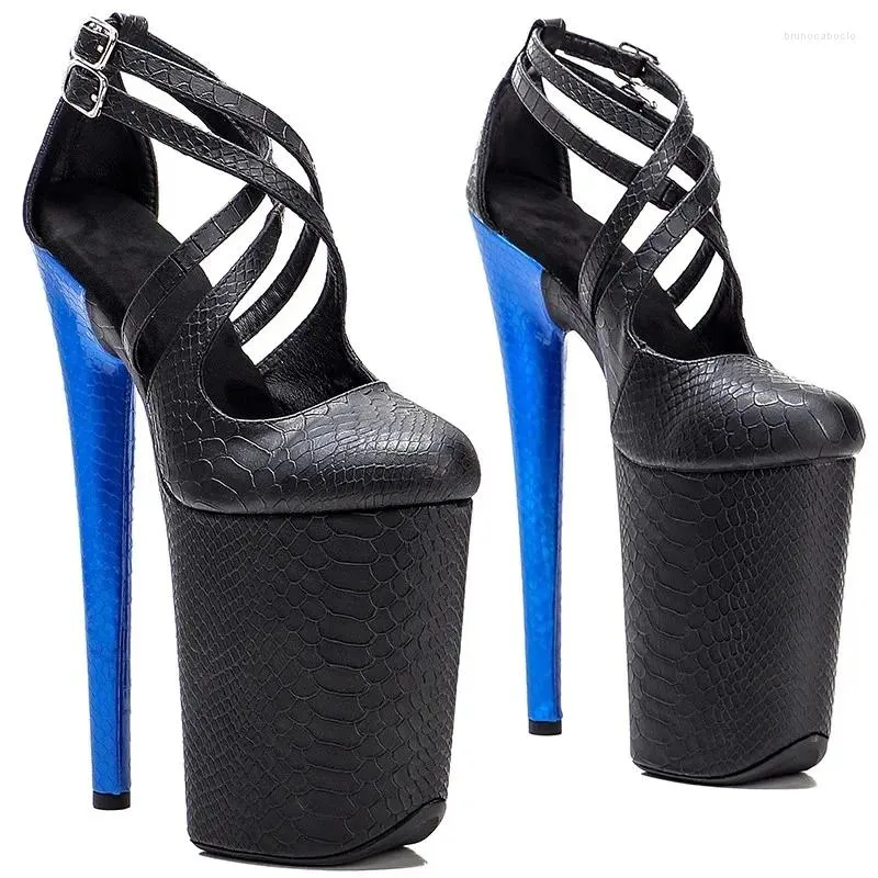 Chaussures de danse 23cm / 9 pouces avec PU Starps Small plateforme Sandales à talons hauts Pole sexy 007