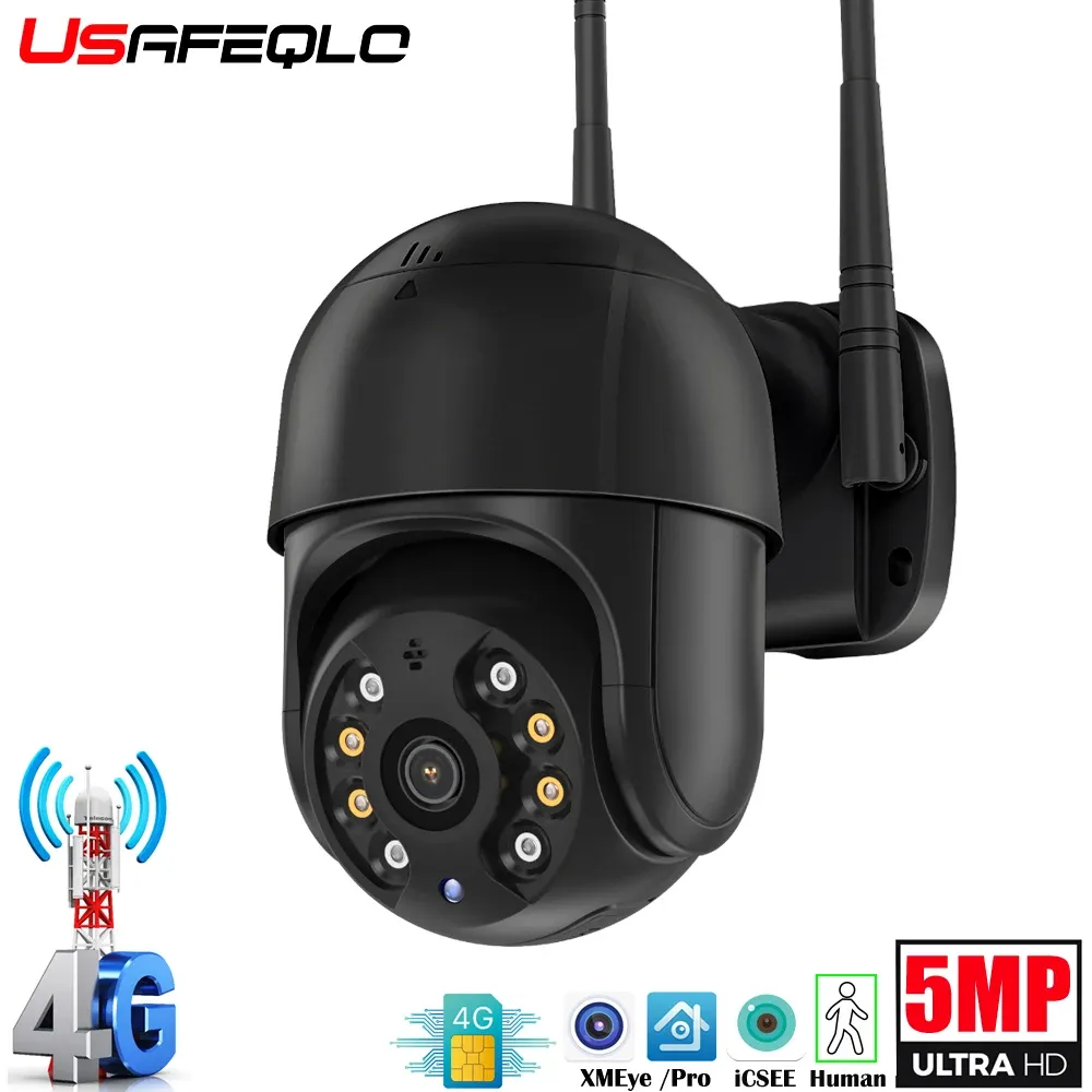 Telecamere fotocamera per videosorveglianza PTZ 5MP HD PTZ con scheda GSM SIM SIM 4G Outdoor Night Vision Security Protection CCTV Camera