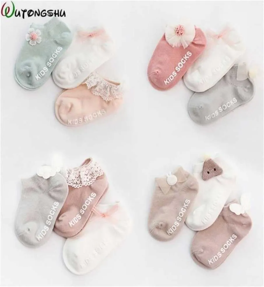 3Pairs Lot Born Girls Summer Spring Mesh Kids Bow Princesa Meias infantis Meias para o pé do menino Y2010094690979