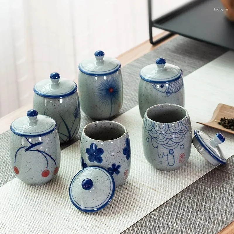 Cups Saucers Ceramic Japanese Blue And White Porcelain Tea Set Hand-painted Cup Bowl Retro Single Master Large 180ml