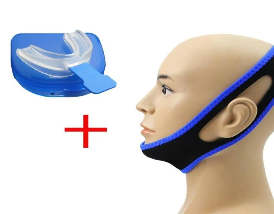 Strisce nasali con cinghia del cinturino con cintura da mento anti russaggio Cpapstop Soluzione di russare Mouth Pombe Apnea Night Guard TMJ2879530