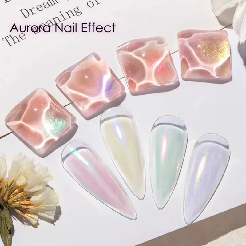 Aurora Mirror Nail Glitter Powder Rubbing Dust Pigment Chrome Iridescent Holographic Nail Art Decorations for Manicure