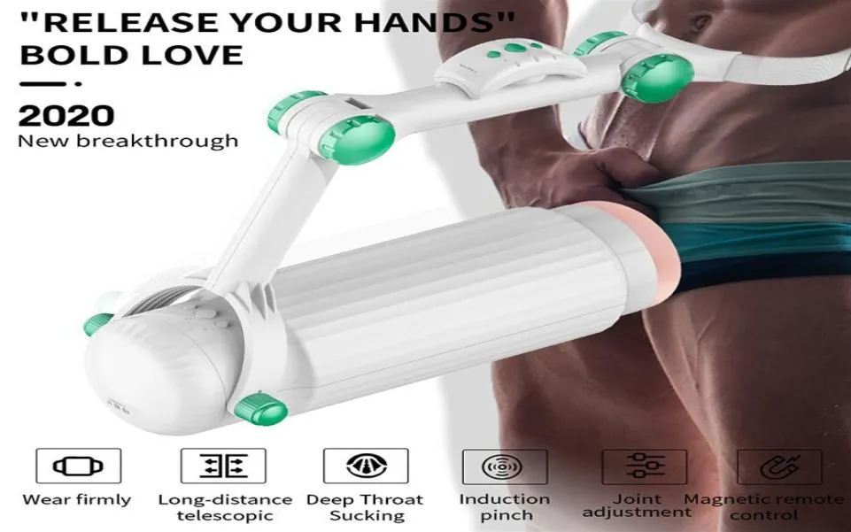 Automatic Telescopic Wearable Masturbator For Men Adjustable Articulate Arm Penis Massager Male Aircraft Cup Sex Toys274T9379825