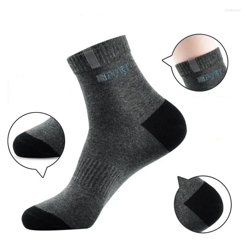 Мужские носки 5 пары высококачественные деловые повседневные трубки мужчина дышащий мужчина хлопковой пробег спортивный подарок Sokken большой размер 37-43