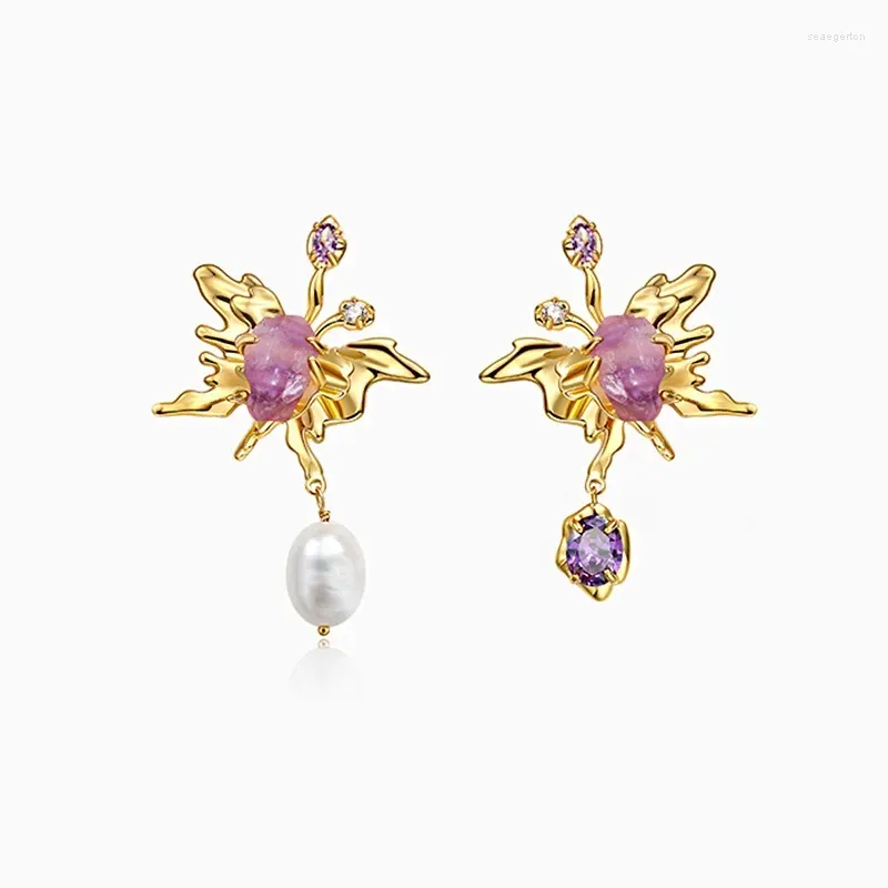 Boucles d'oreilles étalon Baroque Perle asymétrique Perle pour femmes