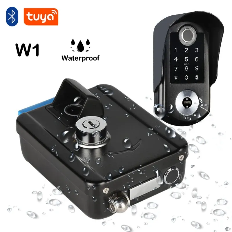 Lock W1 Double Smart Fingerprint Lock Tuya APP Smart Door Lock Outdoor Gate Waterproof IPX6 Digital Electronic Lock