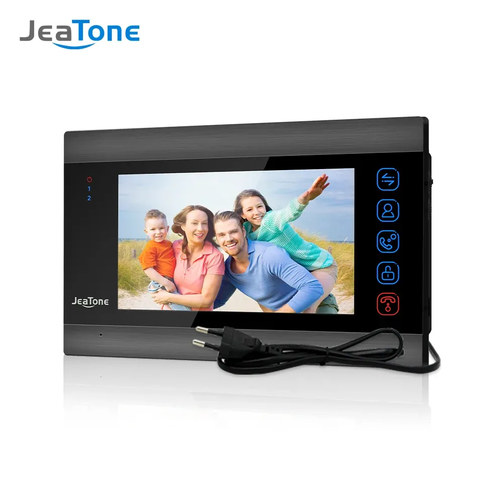 Intercom Jeatone 7 inch Indoor Monitor Video Door Phone Doorbell Intercom System Photo Video Record Taking Silver Wall Mounting Monitor