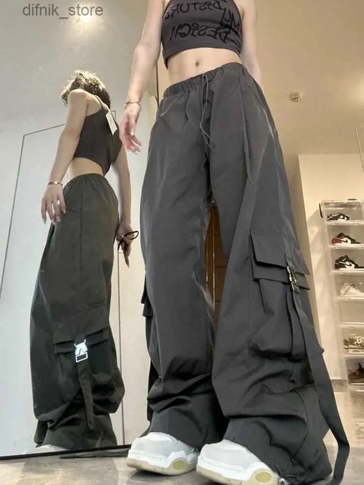 Jeans pour femmes jMprs harajuku gris cargo pantalon féminin hip hop strtwear pantalon hétéro