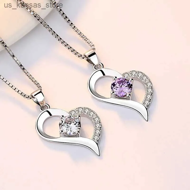 Collares colgantes 925 Collares de corazón de la amatista de plata esterlina para mujeres Accesorios de joyería fina de calidad de lujo ofertas con envío gratis Gaabotg4s