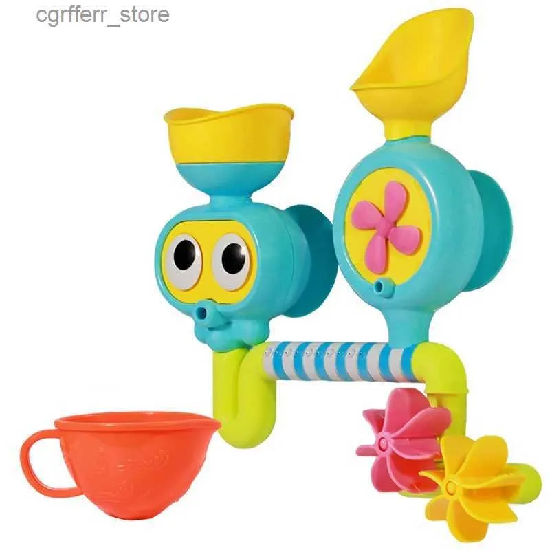 Toys de bain pour bébé jouets de bain pour bébés moulin à vent avec station de cascade et ventouses pour enfants baignoires de douche jouets pour tout-petits enfants 18 mois de navire L48