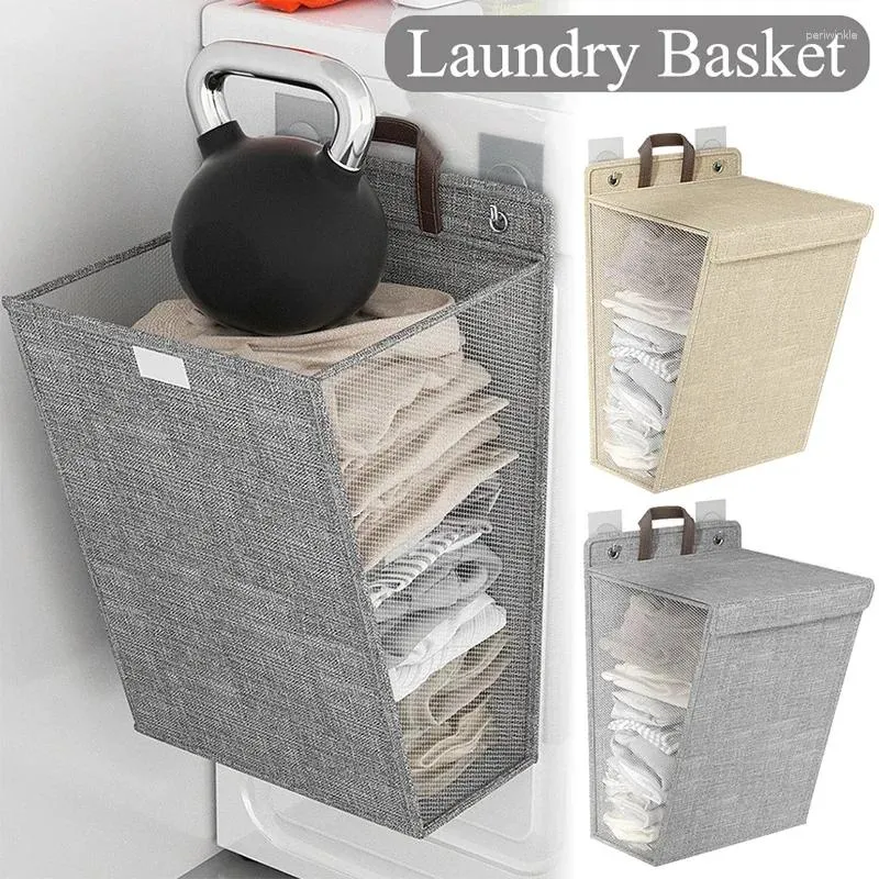 Borse per lavanderia I cestini di lino impermeabile muro cestino pieghevole vestiti sporchi giocattoli di grande capacità organizzatore da bagno