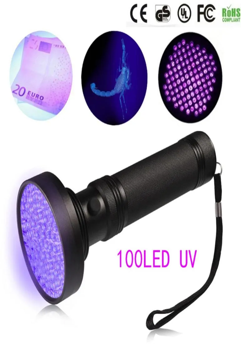 18W UVブラックライト懐中電灯100 LED UV Light and Blacklight for Home El InspectionPet尿染色LED Spotligh6641240