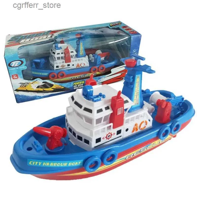 Baby Bath Toys Electric Fire Boat Children Marine Rescue Toys Navigation Warship Toy Present Pool Bath Toys L48