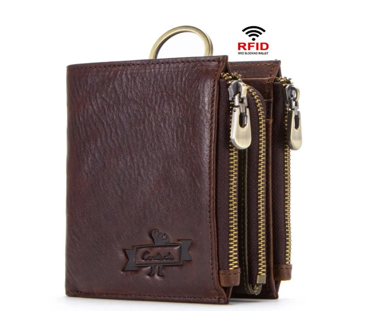 100 krowie skóry Men039s Portfel RFID MĘŻCZYZNA Portmane Krótki Cuzdan Mens Card Holders Moneta CARTERA HOMBRE MAN039S PIELONA M5168875