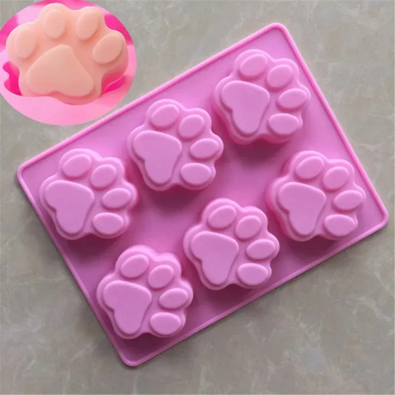 Alimentos de grau de alimento fondent bolo de pegada de cães moldes cupcake biscoito gato pata pés molde molde sabão molde cozinha ferramenta de cozinha