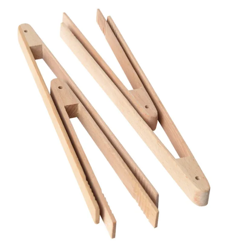 Torda de máscaras de bambu pinças de cozinha longa pinças para fácil aderência e uso versátil em cozinhar pão de torrada e churrasqueira