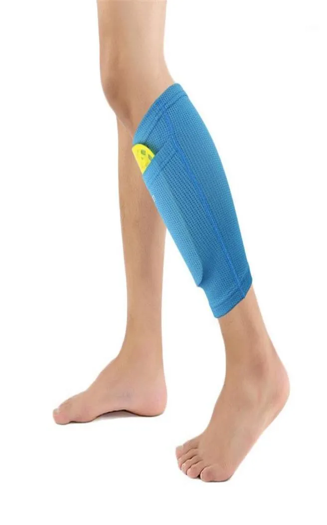 Poussions de genou du coude 1 paire Gardes de tibia de football avec poche Socles de jambe de support pour adultes Nylon Couleur solide Protecteur SOC7323757