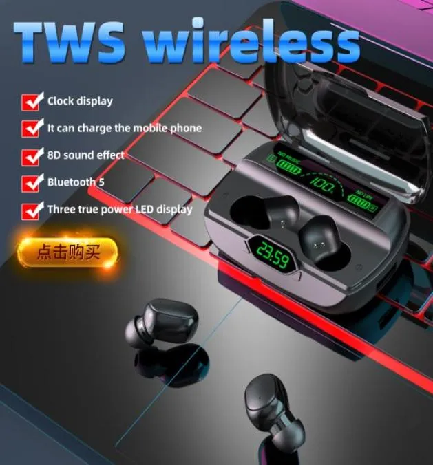 G6 headphones TWS 51 Waterproof Wireless with Mic Power Display Headphone Headset Bluetooth Earphone Earbuds13754825476450