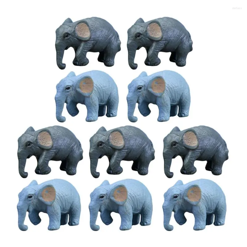 Décorations de jardin 10 PCS DÉCORS CARIÉS SIMULATION ÉLEPHANT MINI FIGURINES TOUELL