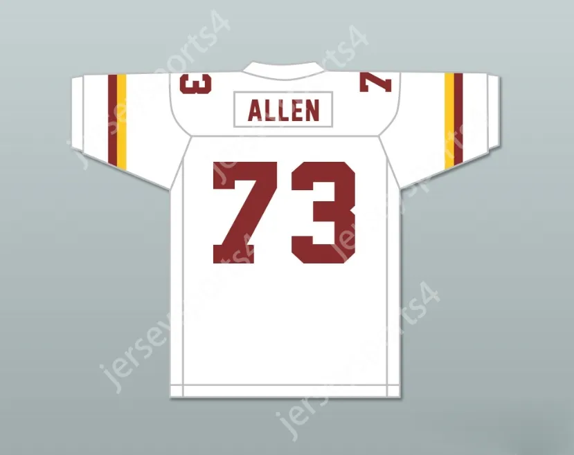 Custom Qualquer nome Número Mens Youth/Kids Larry Allen 73 Trugadores de futebol branco vintage High School White Jersey 1 Top Stitched S-6xl