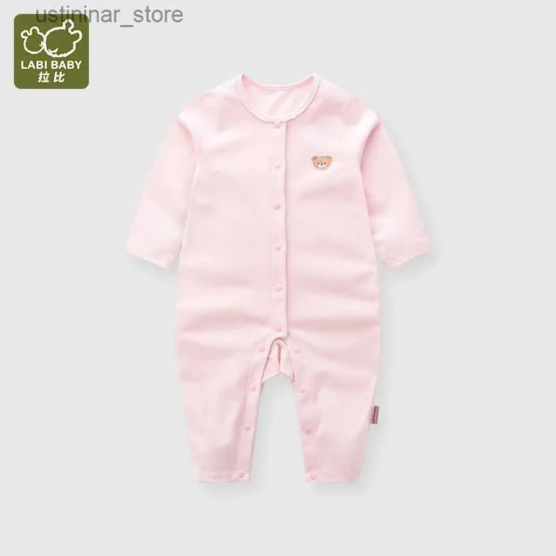 Rompers Baby Girls Pure Cotton Jugtsuit 6-24 mois Bodys de couleur solide nouveau-né printemps et automne Girls One-pièces L47