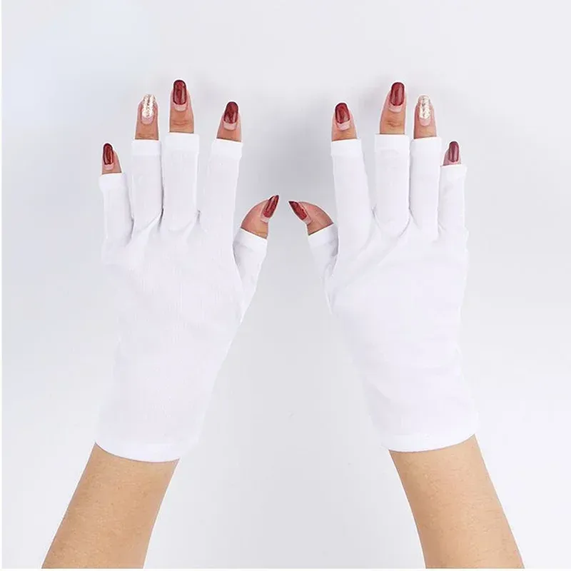 Anti Uv Rays Protective Gloves Nail Gloves Black White Led Lamp Nail Uv Protection Radiation Proof Glove Nail Art Tools