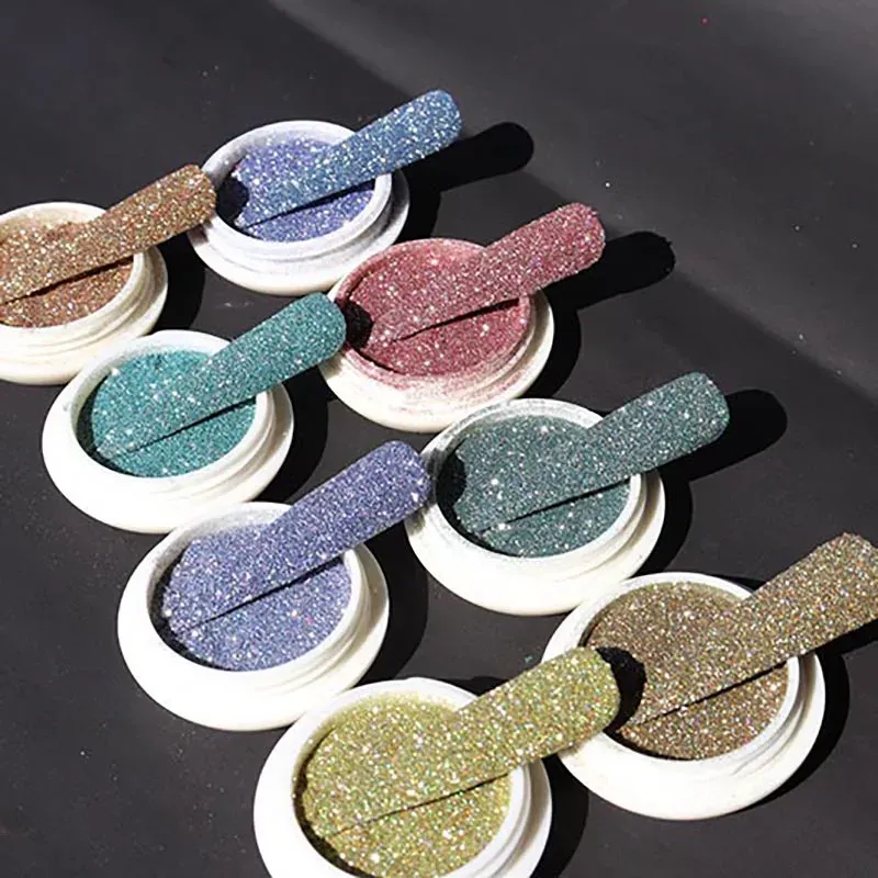 Glitter 8Colors/Set Rainbow Extra Fine Glitter,FineUltra Reflection Glitter Powder,Reflective Nail Glitter Powder Holographic Nail Dust