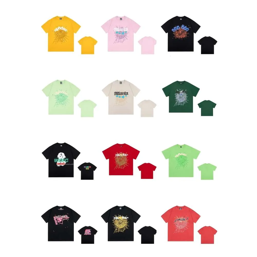 Sp5der Young Thug 5555555 Men Women Women Camiseta de alta calidad Foam estampado Spider Spider gráfico sudaderas rosadas y2K Camiseta de camisetas Us Size S-XL ZB