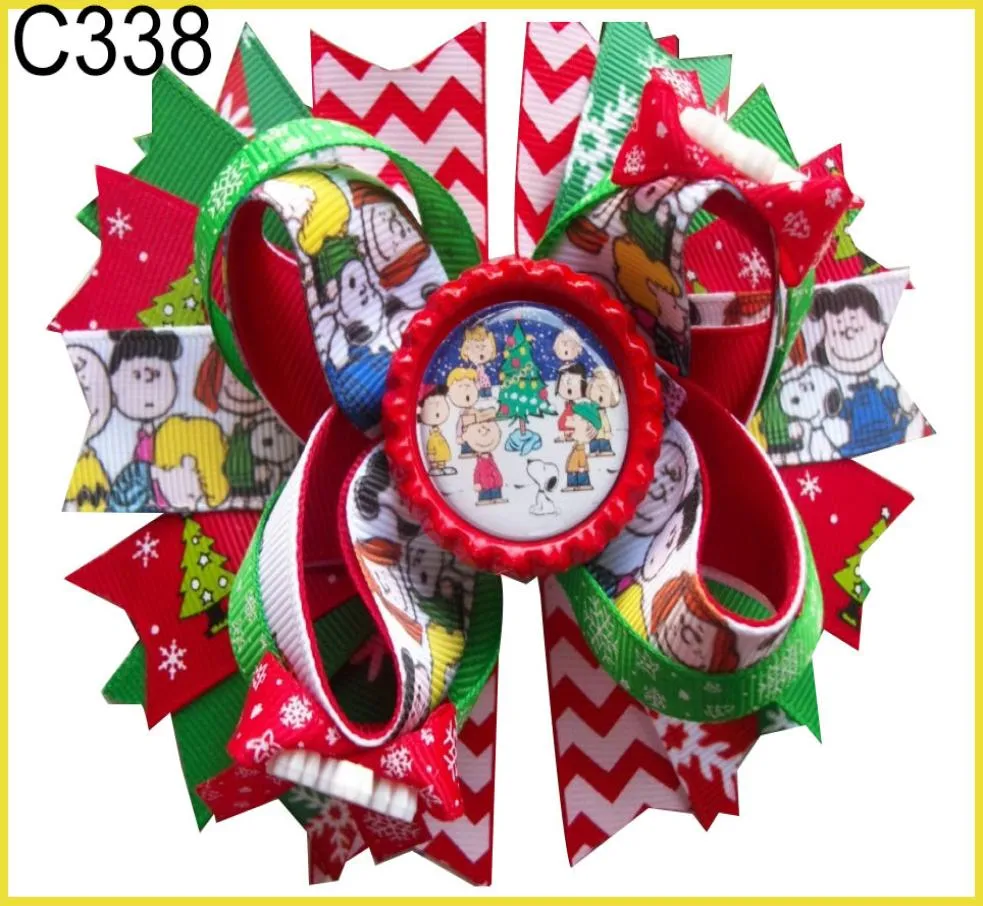 60pcs Weihnachtshaarbögen Candy Cane Bow Santa Haarclip Rentier B8195277