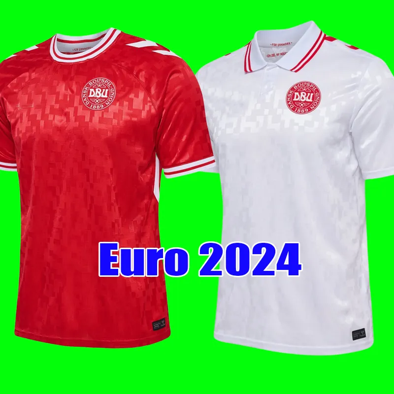 2024 Jersey de futebol da Dinamarca 24 25 EURO EROKSEN Home Red Away Kjaer Hojbjerg Christensen Skov Olsen Braithwaite Dolberg Camisas de futebol