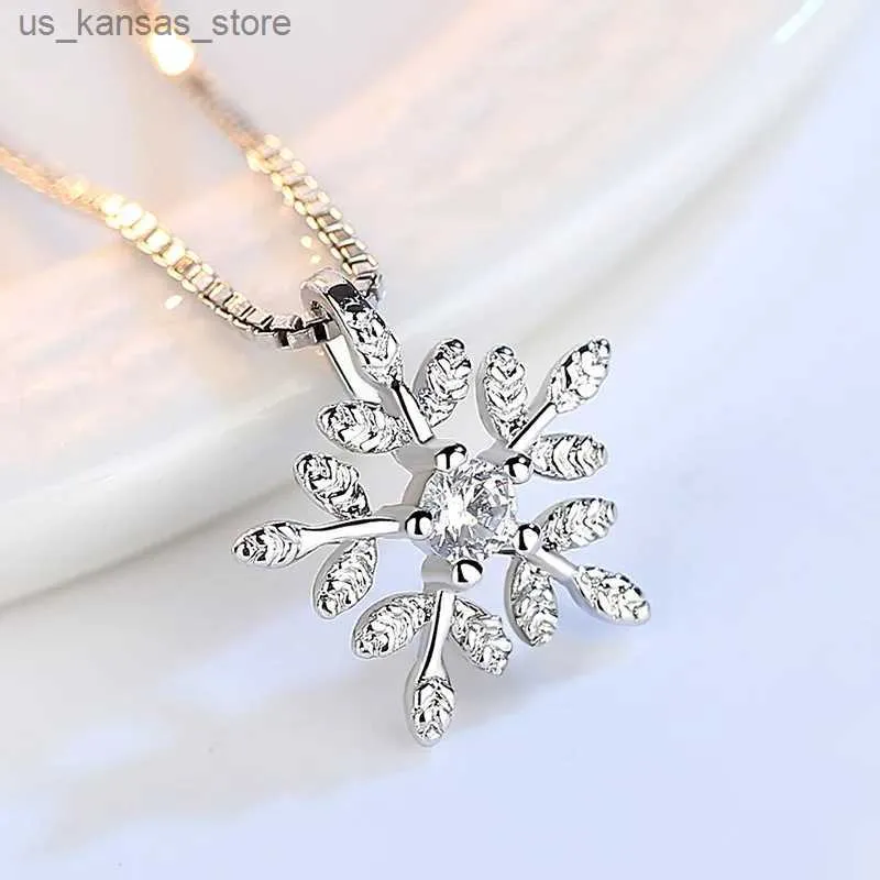 Pendant Necklaces Fashion 925 Sterling Silver Snowflake Leaf Pendants Necklaces For Women Wedding Luxury Quality Jewelry Free Shipping GaaBou24RXN2