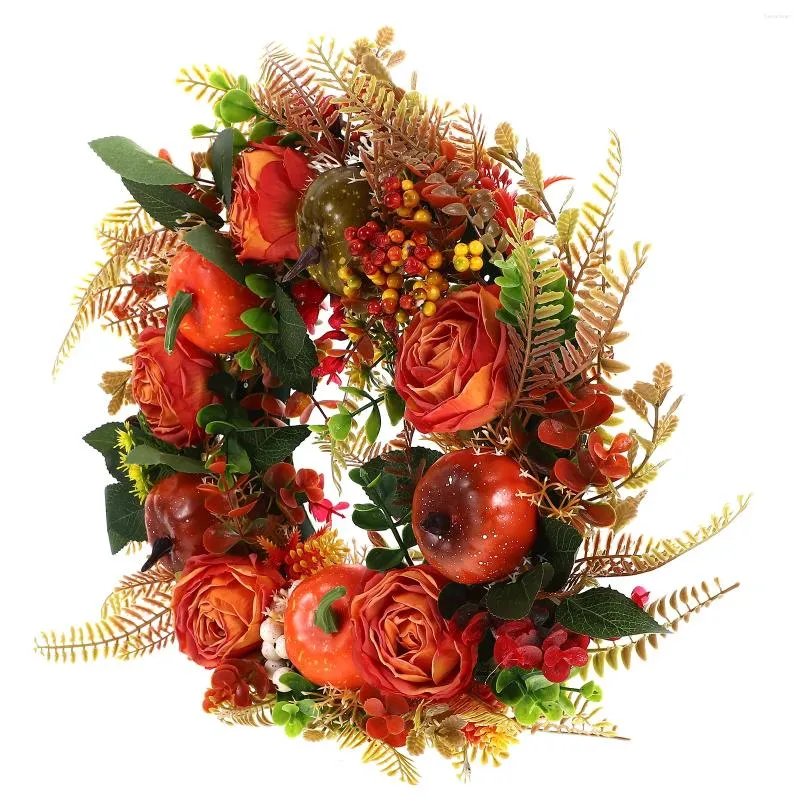 Fleurs décoratives roses Garland Wreath Scene Layout Décorations décorations Artificiel Fall Eucalyptus Plastique Feuille de porte d'entrée