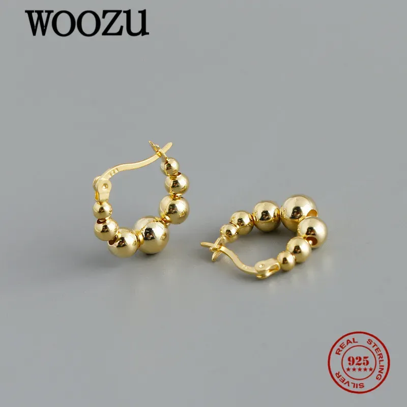 Pierścienie Woozu oryginalne 925 srebrne srebrne koraliki minimalizm kolczyki dla kobiet urocza imprezowa dziewczyna gotycka moda słodka biżuteria prezent
