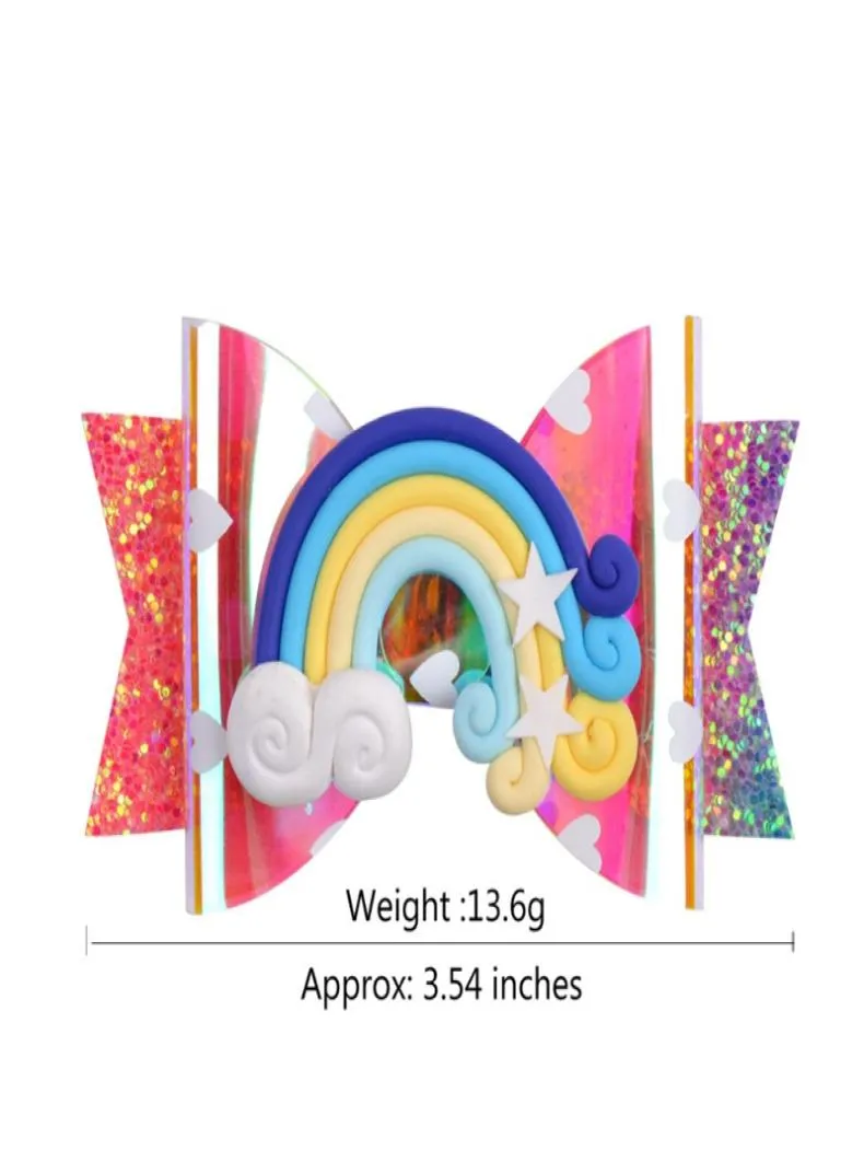 Meisjes kleurrijke paillette bowknot haarclip kinderen boog hoofdtooi kinderen regenboog schattige designer haaraccessoires haarspeld A2646302036