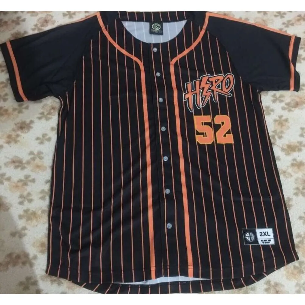 Herrpolos 2019 ny design hipjazer street tröjor hjälte män baseball tröjor hiphop baseball rand skjorta toppar svartvit färg