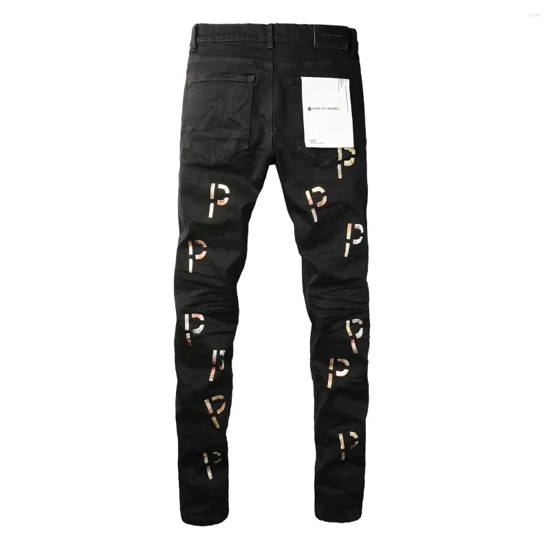 Kadın Pantolon Yüksek Kaliteli Mor Marka 1: 1 2024 Slim Fit Fashion Jeans Stock American Gold Letter