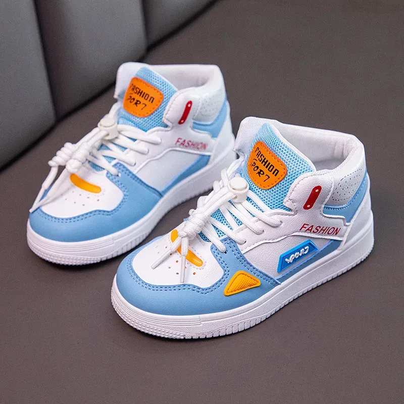 Sneakers Boys Breathable Sports Shoes 2022 Spring and Autumn Children High Top White Shoes Girls Low Allmatch Casual Running Sneakers