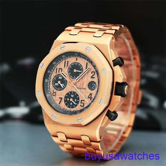 AP Sports Wrist Watch Royal Oak Offshore Series Box Certificat Automatic Machinery Rose Gold Mens Watch 26470OR