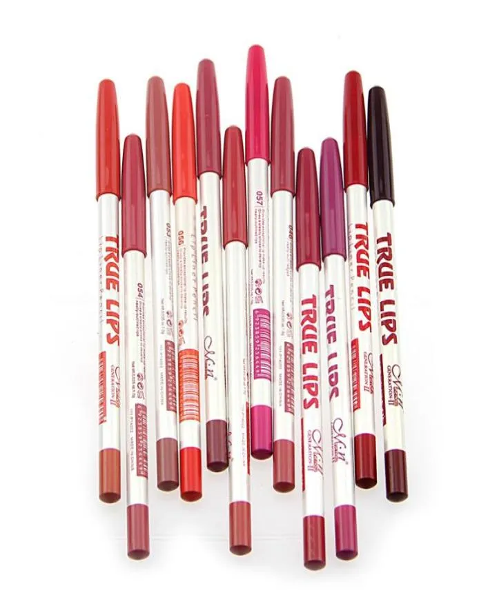 Whole12pcslot Profissional à prova d'água Maquiagem lápis Lipe Lipliner Lipliner Lips Lips Ferramentas de Maquiagem Matte 15cm MENOW4370409