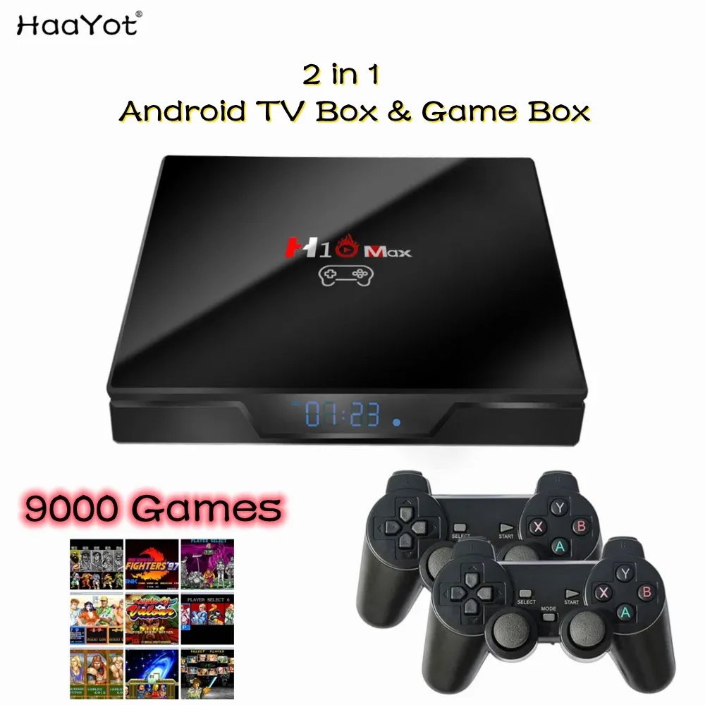 Box 2022 Retro Game Console Android Smart TV Box 2 w 1 19000 gier z pudełkiem z gier 3D 64 128G IPTV Media Player Box 4K YouTube