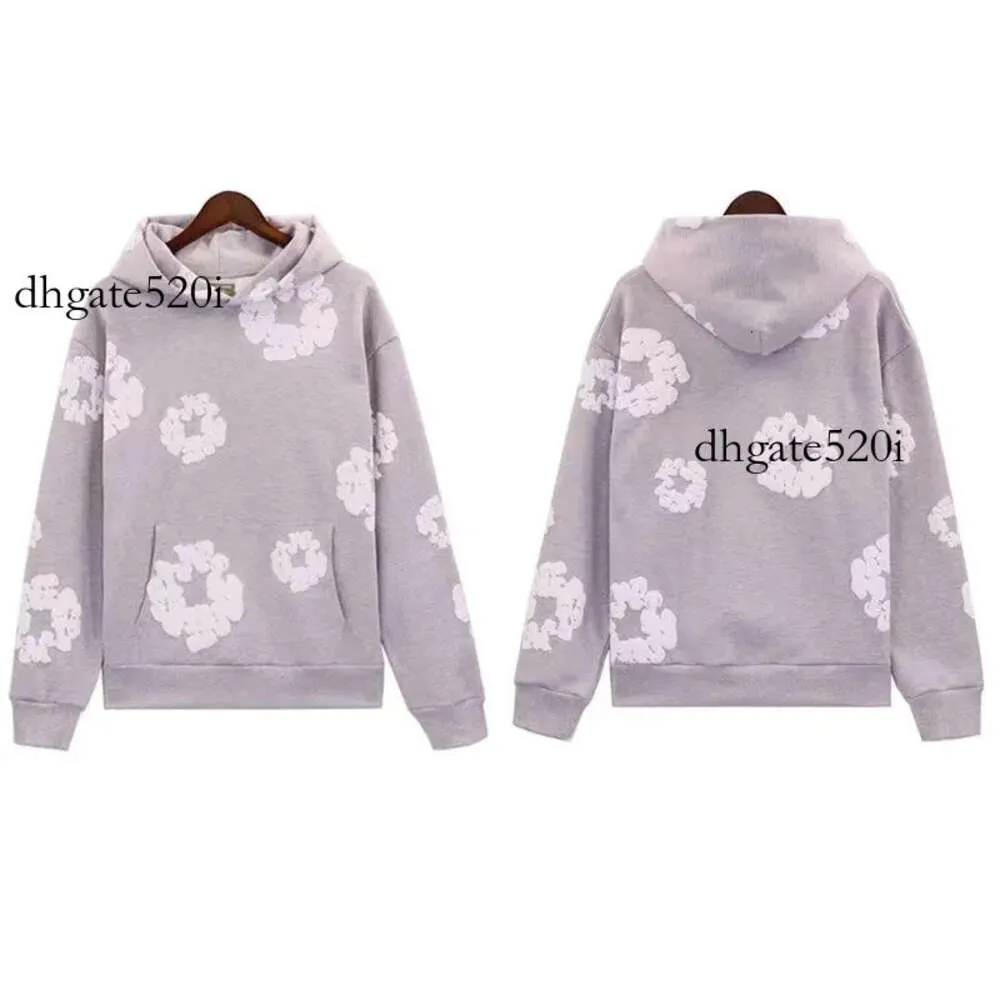 denim tieners hoodie denim hoodie hoodie ontwerper hoodie demin traan herfst winterbroek kant -en -klare schuim bloemen merk denim hoodie bedrukt dist