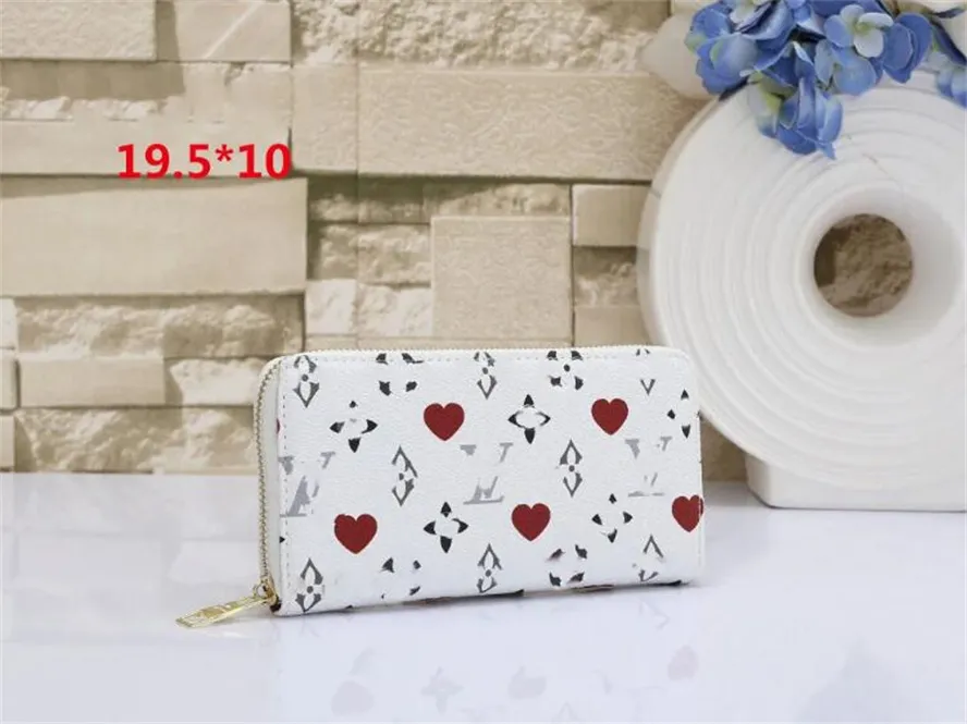 Zippy Long Style Wallet Womens Leather Card Holders Coin Purses Women Designer Classic Flower Credit Cards dragkedja Plånböcker Kopplingsväska