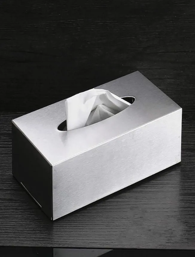 Napkin Holder Tissue Box Home Decor Waterproof Tissue Box Bathroom Kitchen Storage Stainless Steel Organization Rectangular ZJ589611126