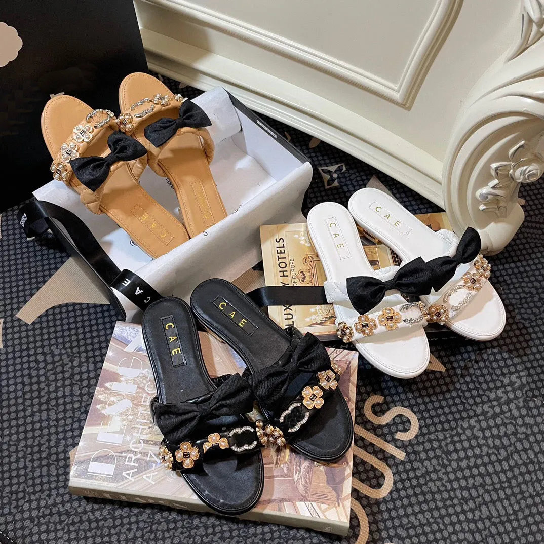 Bow Tie Flat Sandals Stylish Women's Leisure Slippers: Vintage Inspired,  Designer Comfort, Perfect for Home Outdoor, Sizes 35-40 Buy Now!