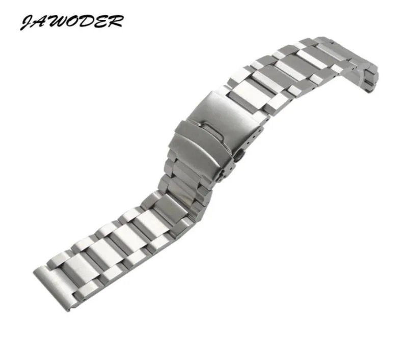 Jawoder Watch Band 18 20 22 24 mm Men Pure Solid STELLIM STEAL STATLED SHANKED Strap Paspon Blucle Bracelets24351096573