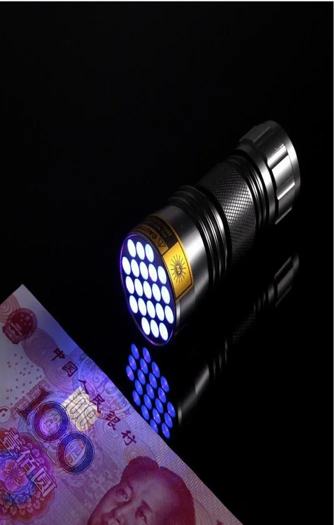 100PCSNEW UV ULTRA VIOLET 21 LED Flashlight Mini Blacklight Aluminium Torch Light Lamp 4452966