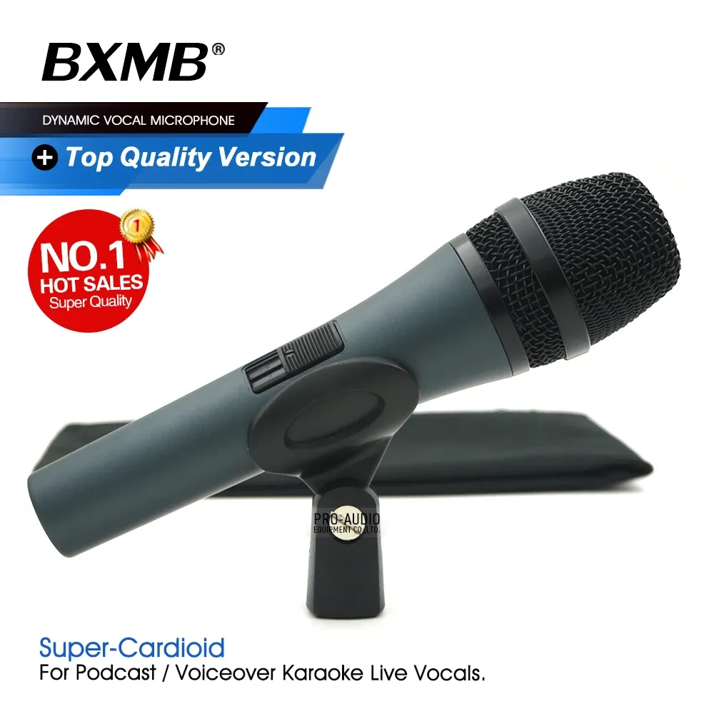 Микрофоны высшего качества Профессиональный проводной микрофон E845S E845 Кардиоидный динамический микрофон с включенным/выключенным выключателем для выступления в живом вокальном караоке